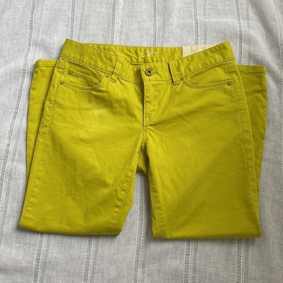 NWT Anny Taylor Loft modern crop pants in bright green. - Picture 7 of 15